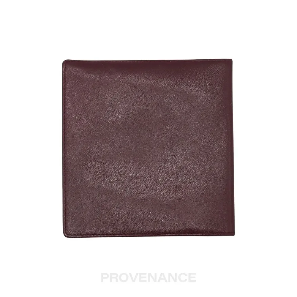 🔴 Christian Dior Bifold Wallet - Burgundy Calfskin Leather